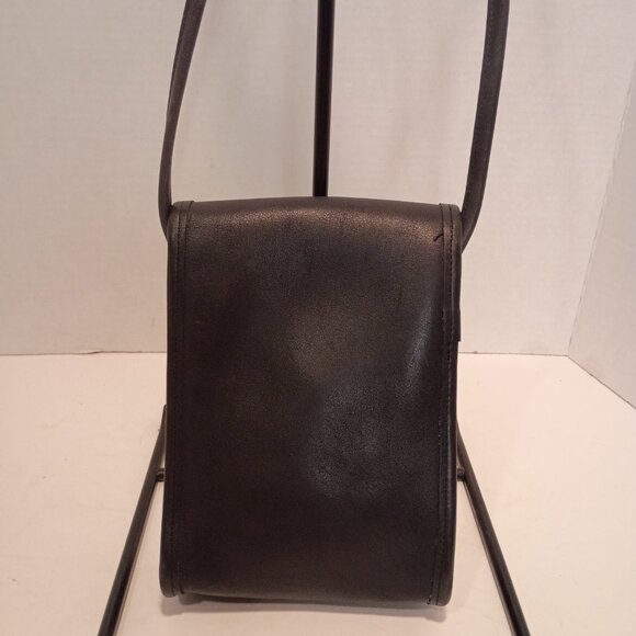 1995 COACH Scooter Bag Black Leather Compact Crossbody Swivel Clasp K5D 9893 - Picture 6 of 15